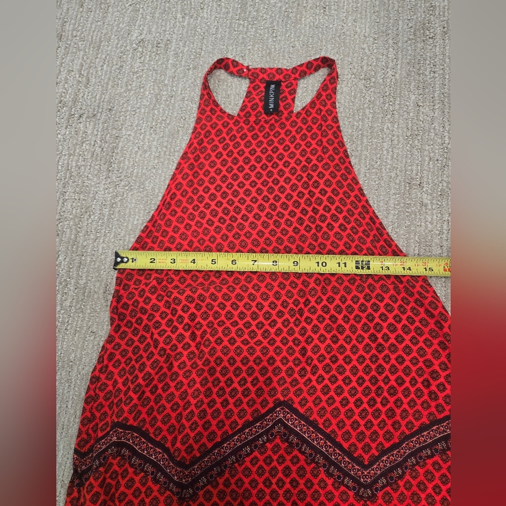MINKPINK Red Asymmetrical Halter Sundress - Picture 3 of 7